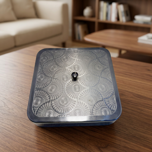 Premium Square Stainless Steel Spice <b>Box</b> with 9 Modular Containers Laser Etched Mandala Lid Indian Masala Dani Kitchen Organizer - Product Image 2