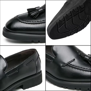 Classy Designers Tassel Loafers Sewing Uppers Comfortable Loafers Men Height Increasing Slip-on Dress Shoes Mens Leather Oafers - Product Image 4