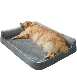 Wholesale Custom Modern Rectangle Grey Plush Velvet Orthopedic <b>Calming</b> Large <b>Dog</b> <b>Bed</b> Cooling Fabric Deep Sleep Pet <b>Bed</b> Mat - Product Image 1