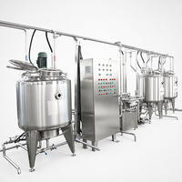 Ligne de production laitière en acier inoxydable, pasteurisateur discontinu, réservoir agitateur, pompe, unité de remplissage et de canalisations pour atelier laitier