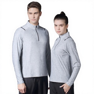 Camisetas Deportivas de Manga Larga con Media Cremallera, Tejidas, de Secado Rápido, Estilo Deportivo, Diseño en Blanco con Logotipo Personalizado, Venta al Por Mayor - Product Image 2