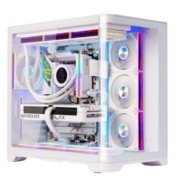 Boîtier de jeu SNOWMAN PLUS Full Tower ATX pour ordinateur Gamer PC avec fenêtre latérale, accessoires disponibles en stock