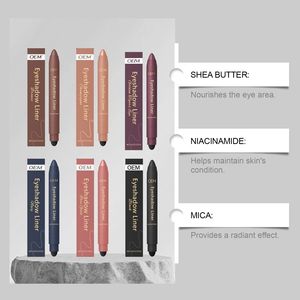 Crayon pour les yeux deux en un, imperméable, résistant à la sueur, résistant aux taches, application lisse, maquillage pour les yeux à haute teneur en pigments, longue durée - Product Image 4