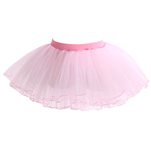 Children's Dance Tulle <strong>Skirt</strong> Ballet <strong>Frilly</strong> Half-length Mesh Practice <strong>Skirt</strong> White Black Performance Costume Short Net Gown - Product Image 3