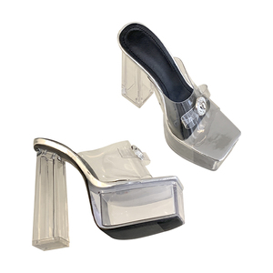 T-<b>stage</b> Style 2024 Show Stars Left square Head Crystal Heel Anti-Slip Waterproof <b>Platform</b> Spring Women's Sandals 35-42 - Product Image 6