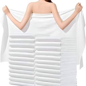 Serviette de Bain Jetable Non Tissée Couleur Unie Écologique OEM en Gros, Pack de 50 Pièces, Séchage Rapide, Antimicrobienne, pour Voyage et Natation - Product Image 1