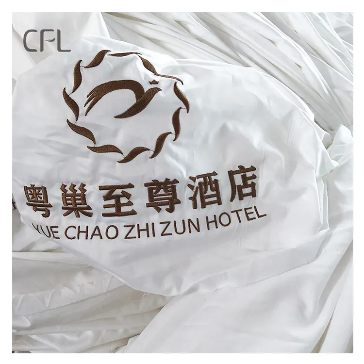 China wholesale cheap promotional sale customized size 100% cotton hotel embroidery duvet covers for sale