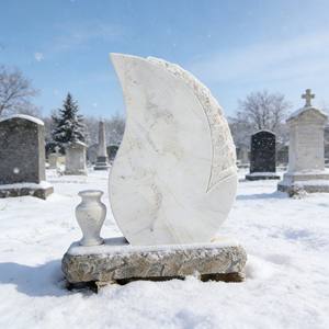Monuments funéraires en granit blanc, pierres tombales polies, qualité export, marbre européen moderne pour cimetière - Product Image 4