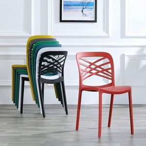 Chaise de salle à manger en plastique, meuble de <span class=keywords><strong>restaurant</strong></span>, coloré, moderne, sans accoudoir, offre spéciale, économique - Product Image 1