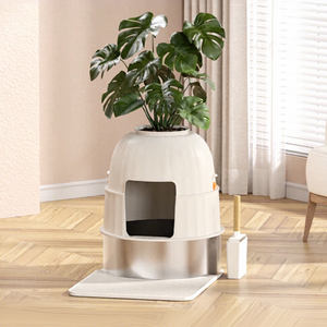 Nouvelle Litière pour Chat en Acier Inoxydable Style <span class=keywords><strong>Pot</strong></span> <span class=keywords><strong>de</strong></span> Fleurs, Extra Large, Entièrement Fermée, Désodorisante, Anti-Odeur, Facile à Nettoyer, pour l'Exportation - Product Image 1