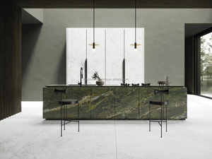 Panneau mural d'arrière-plan intérieur en pierre frittée Verde <span class=keywords><strong>Persia</strong></span>, plan de travail de cuisine, îlot décoratif, dalle de pierre frittée polie - Product Image 4