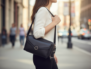 Borsa a tracolla da donna con doppia cerniera e tasca portamonete, 7 pollici, in ecopelle, per tutte le stagioni, con tracolla singola - Product Image 2