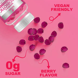 Solilan 50พันล้าน CFU Probiotics gummies 10สายพันธุ์สำหรับผู้ใหญ่ผู้หญิง <span class=keywords><strong>PH</strong></span> สมดุลแบคทีเรียโปรไบโอติกสำหรับสุขภาพทางเดินอาหาร - Product Image 2