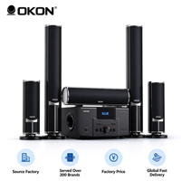 Système de haut-parleurs colonne Bluetooth 5.1 canaux OKON pour salon et télévision avec caisson de basses actif