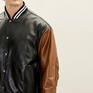 Chaqueta Varsity de Cuero para Hombre con Logotipo Personalizado, Venta al Por Mayor, Chaqueta Varsity de Manga Larga - Product Image 4