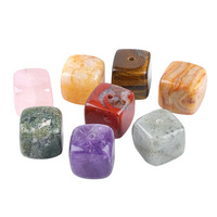 Porte-encens en agate naturelle sculptée, forme de bloc, avec trou unique, pour la maison et la voiture