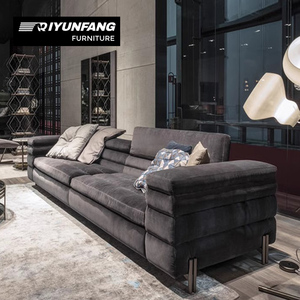 Set di divani a fila diritta di piccole dimensioni su misura italiani in tessuto nero forma rettangolare ingrandita all'ingrosso disponibile - Product Image 6