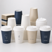 Gobelets à emporter écologiques APP en papier kraft recyclé avec feuille d'or rose, anti-brûlure, pour le bureau et l'usage quotidien