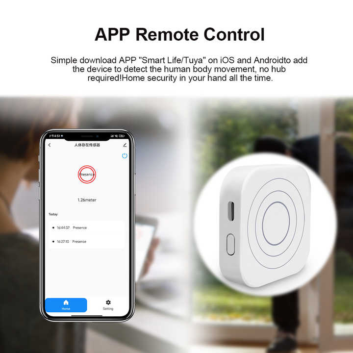 Tuya Wireless Smart Radar Motion Sensor
