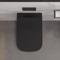 WC suspendu en céramique noire de luxe pour hôtel et maison, à fixation murale
