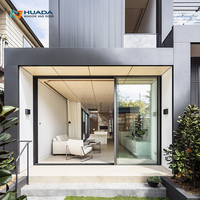 Portes coulissantes en aluminium pour balcon, porte coulissante résistante aux chocs, verre trempé, porte extérieure étanche, portes coulissantes et relevables pour patios de maisons