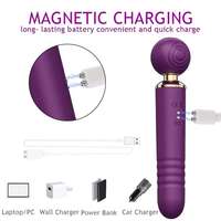 Vibrateur féminin 3-en-1, sextoy pour femme, 10 fréquences, stimulation clitoridienne par succion, massage télescopique, double masseur vibrant