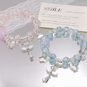 Exquisite Butterfly Pendant Colorful Crystal <b>Bracelet</b> Sweet Colorful <b>Beads</b> Lucky <b>Bracelet</b> Versatile Style Korean <b>Bead</b> <b>Bracelet</b> - Product Image 2