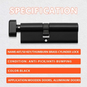 Baolai 90Mm (40T/50) Zwart Euro Cilinderslot, Deurvat Slot, Duimdraaiknop Met 3 Standaard Sleutels - Product Image 3