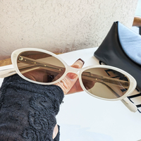 Lunettes de soleil polarisées ovales rétro pour femmes, petites lunettes de soleil œil de chat vintage, logo personnalisé, lunettes de soleil Y2K pour femmes, vente en gros