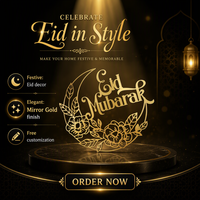 Eid Mubarak Spiegel-Gold Acryl Cake Topper für Eid Ramadan Party Kuchendekoration Kuchen-Dekorationszubehör
