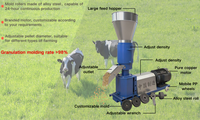Granulateur d'aliments pour volailles biologiques GY-210 7,5 kW, vente chaude, production d'aliments pour poulets et canards en plein air