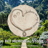 Plaque commémorative pour animaux de compagnie en résine en forme de cœur, résistante aux intempéries, faite à la main, sur mesure, diamètre 20 cm, pour jardin, pour Noël