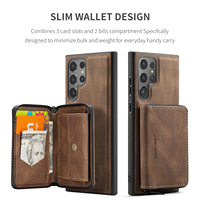 Étui pour téléphone Samsung Galaxy S25 Ultra avec support magnétique pour recharge sans fil, porte-cartes, en similicuir, compatible S24 Plus S23 S22 Note20 A15 A16