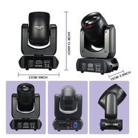 Mini Cabeza Móvil Robótica LED de 150W Tipo Beam para DJ e Iluminación de Escenario, RGBW, 7 Colores/Gobos y Prisma de 18 Caras para Discoteca, Fiesta, Parque Temático