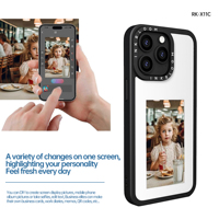 Casing Ponsel Mewah Desainer Ajaib Layar Eink 4 Warna NFC untuk iPhone 15 14 13 Pro Max, Casing Ponsel DIY