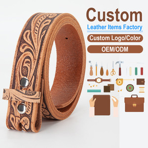 Correa de Cuero Genuino para Hombre, Estilo Vintage, con Grabado, Versátil, Casual, Minimalista, de Repuesto, en Oferta - Product Image 1