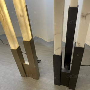 Lampe de sol moderne en marbre et bois, 200*1550mm, lumière LED, abat-jour beige, pour la décoration du salon et de la chambre - Product Image 3