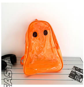 Sac à dos d'été Halloween en PVC transparent et imperméable personnalisé Funny Cute Ghost Design Outdoor Travel Student Schoolbag - Product Image 5