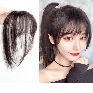 Dài Thẳng Tổng Hợp Hairpieces Với Bangs Đen Nâu Vô Hình Bìa Nữ Nhân Tạo Tóc Đầu Không Khí Bangs Set Bìa - Product Image 5