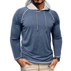 Pull à capuche pour <span class=keywords><strong>homme</strong></span>, nouvelle collection automne-hiver 2026, uni, manches longues, polyester, respirant, ajusté, t-shirt - Product Image 5