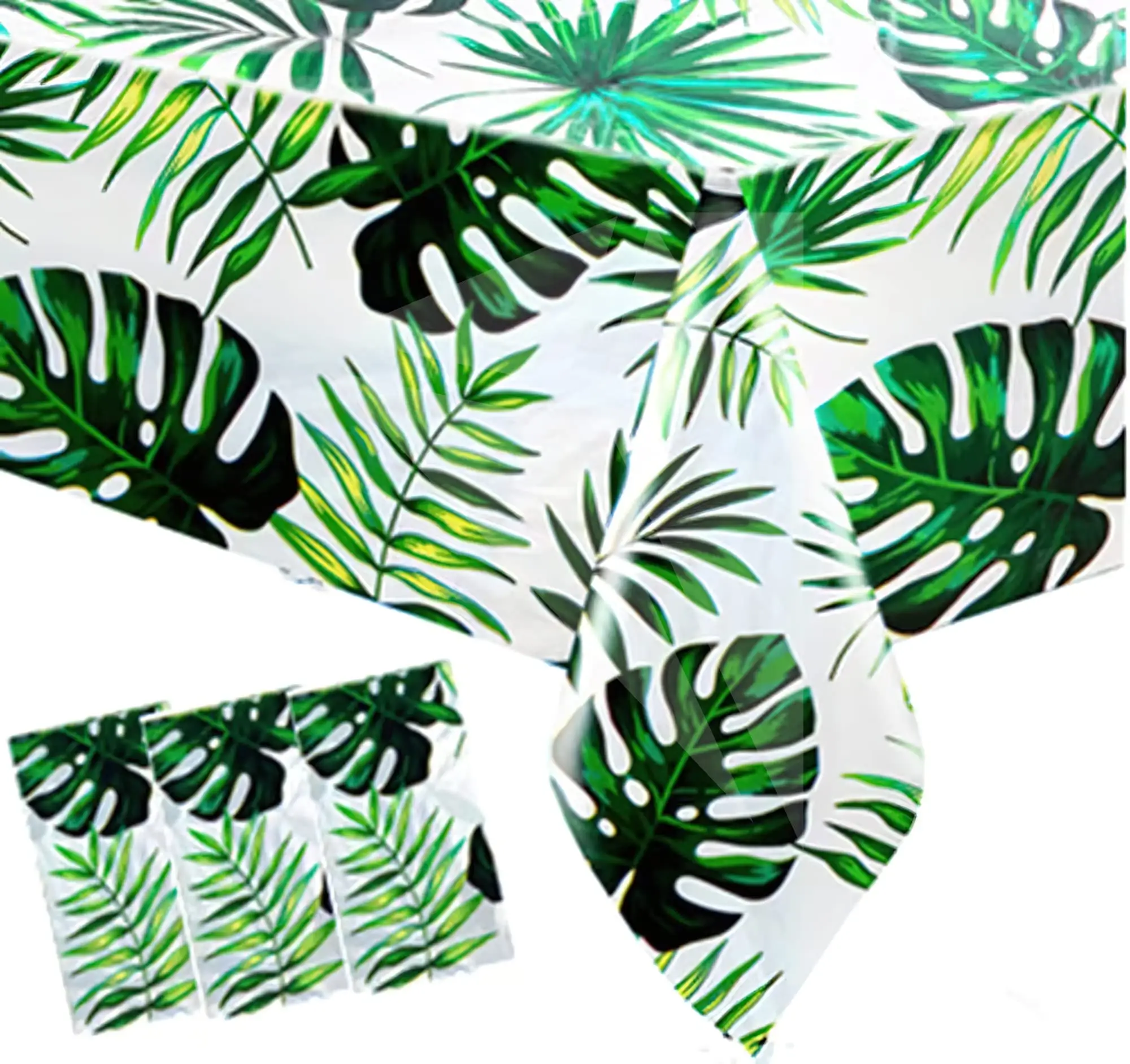 Copritavolo in foglia Monstera tovaglia in PVC foglie di palma tovaglia hawaiana copritavolo impermeabile rettangolare tropicale