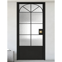 Porte française en alliage d'aluminium à double vitrage, design moderne, construction bien étanche, pour cave à vin, chambre, appartement, usage extérieur
