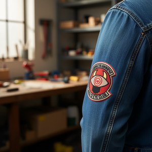 Patch Ilan 8x7 cm termoadesivo per abbigliamento, applicazione ricamata a forma di cerchio in tessuto non tessuto di feltro. - Product Image 2