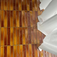 Carreaux de mosaïque en céramique faits à la main, dégradé rose vif, 250x330mm, pour murs intérieurs de salle de bain, cuisine, restaurant