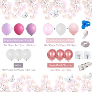 <span class=keywords><strong>Kit</strong></span> de Arco de Globos Rosa Pastel y Morado, Guirnalda de Globos de Lavanda Doble Relleno, Decoraciones para Baby Shower y Fiesta de Cumpleaños de Niña - Product Image 5