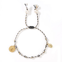 Mode Jésus Cuivre Rond Bracelet Péruvien Noeud Torsadé À La Main Coton Corde Bracelet Grand Trou Trésor Main Bijoux