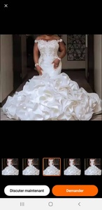 2025 New High Quality Royal Lace Floral Print Slim Fit Mermaid Trumpet Chapel Train Wedding Dress - Product Image 2