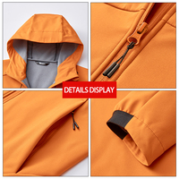 Individuelles Logo ODM Garment-Dyed Arbeits-Winddichte Outdoor-Wasserdichte Softshell-Kapuzenjacke Frühling Kapuzen-Reißverschlussjacke Herren Mode Casual