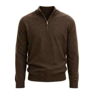 Pull en cachemire et <span class=keywords><strong>laine</strong></span> mélangée pour homme, style Old Money, col en V, fermeture éclair 1/4, tricoté, pour l'automne, streetwear - Product Image 1