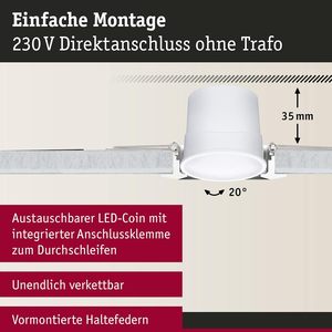 Juego de luces empotradas LED Paulmann 3x4.9W 430lm Blanco cálido 3000K Zigbee regulable 89mm con base de plástico blanca - Product Image 5